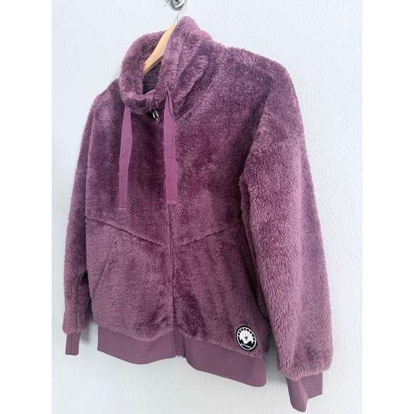 SPYDER new Bailey purple pink faux sherpa fluffy cozy Bailey full zip jacket - Picture 8 of 9